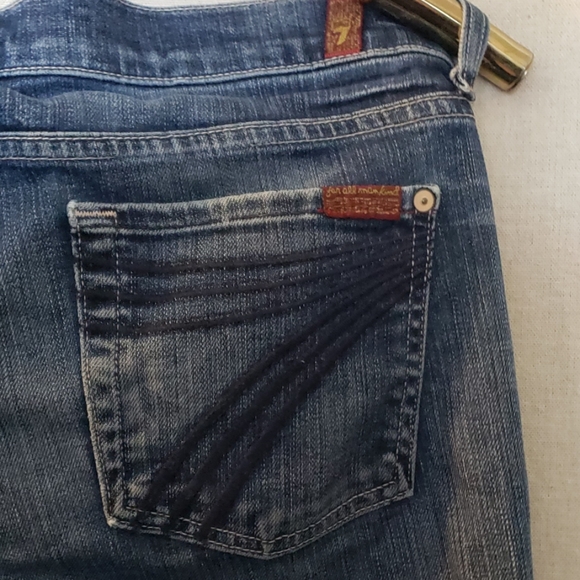 7 for all mankind crop dojo whiskers ombre denim blue jeans size 29 - Picture 2 of 6